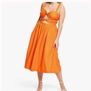 Fe Noel Orange Midi Dress